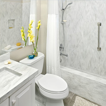 Облицовка ванной комнаты акрилом – преимущества дизайна и эксплуатации